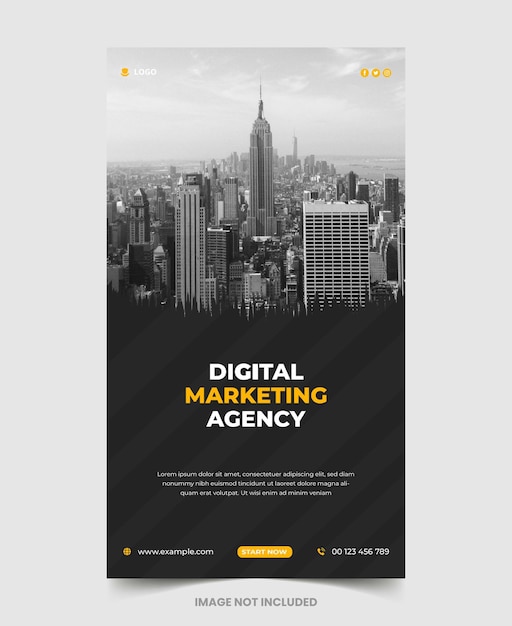 Digital marketing business social media story template design
