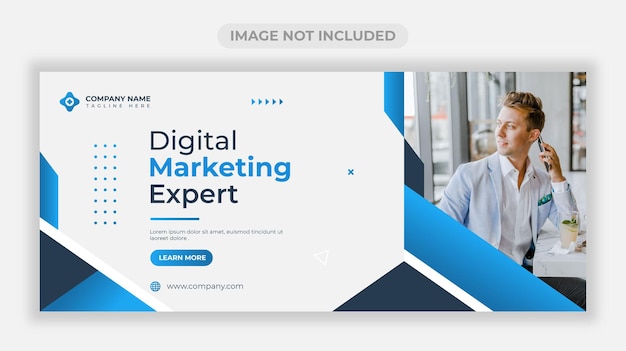 Digital marketing business web banner design template