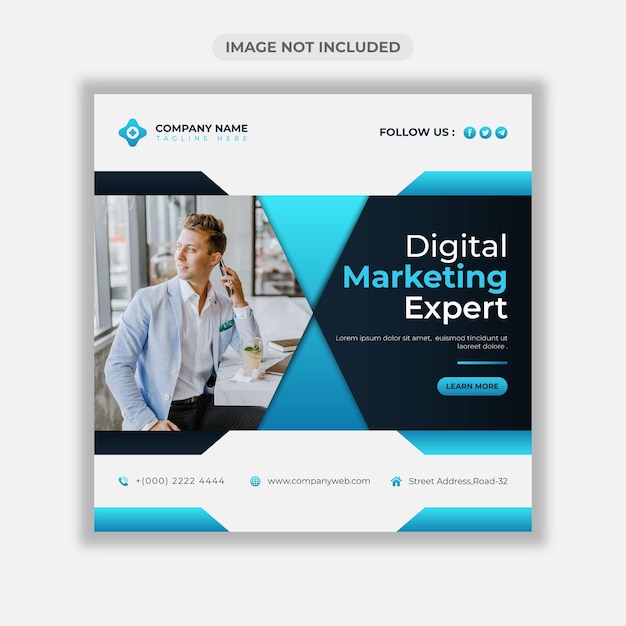 Digital marketing business web banner or social media post template