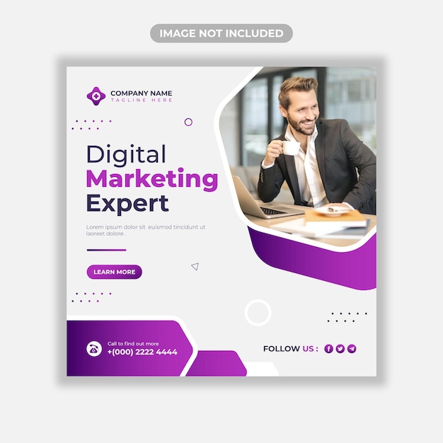 Digital marketing business web banner or social media post template