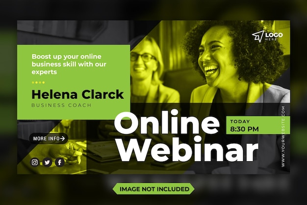 Digital marketing business webinar banner design template