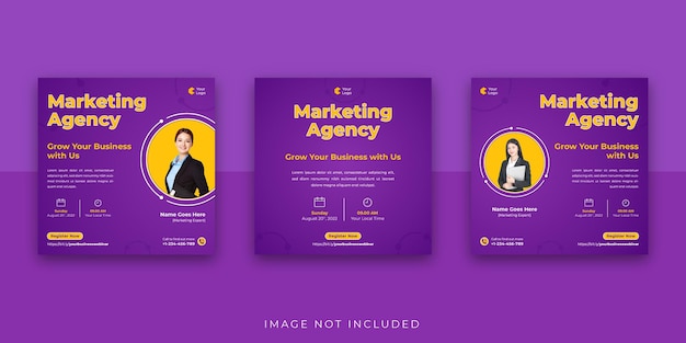 Digital marketing business webinar social media instagram post template