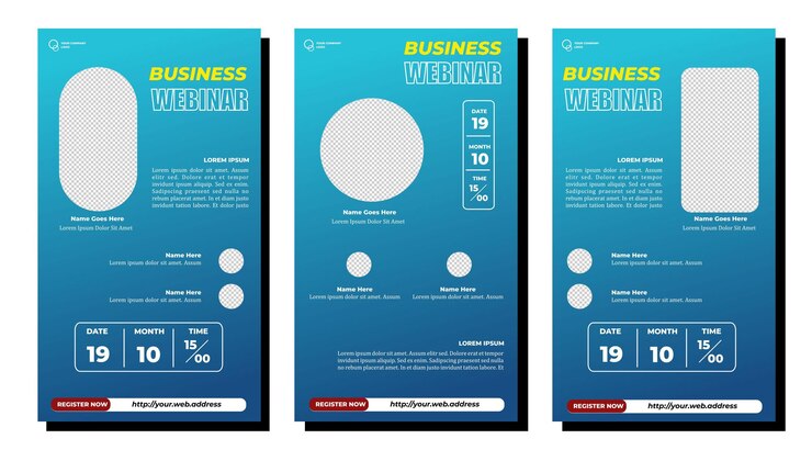 Vector digital marketing business webinar social media post vector illustration and text