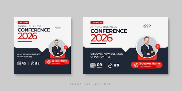 Vector digital marketing business workshop live conference webinar invitation social media post template