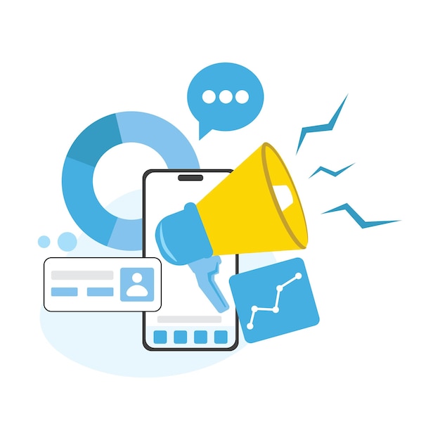 digital marketing campaign and marketing consulting illustration
