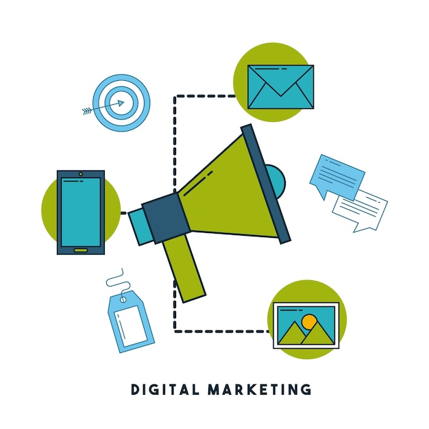 Digital marketing cartoon