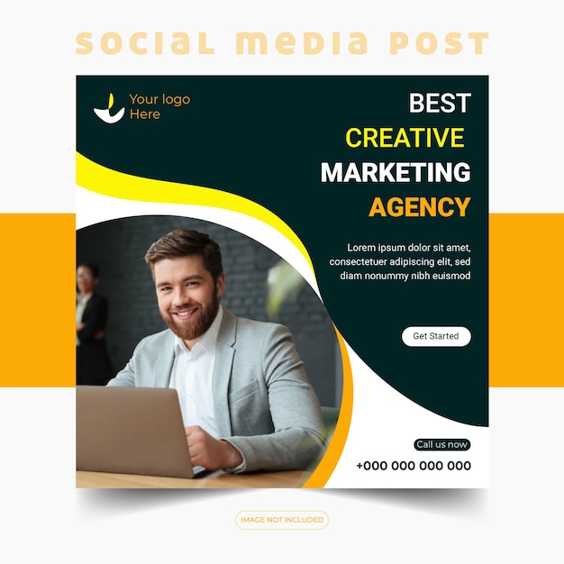 Digital marketing company and modern social media post design template