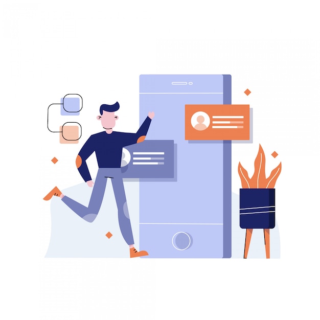 digital marketing concept illustration for landing page