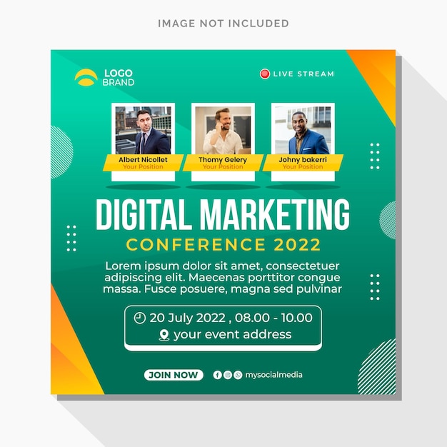 Vector digital marketing conference social media post template