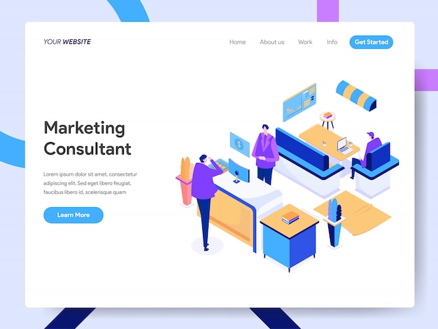 Digital Marketing Consultant Isometric Illustration for website page