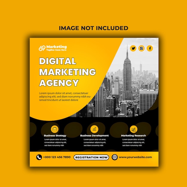 Digital marketing and corporate business agency instagram banner or social media post template