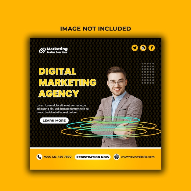 Digital marketing and corporate business agency instagram banner or social media post template.