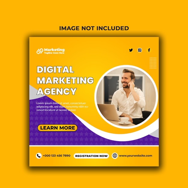 Digital marketing and corporate business agency instagram banner or social media post template.