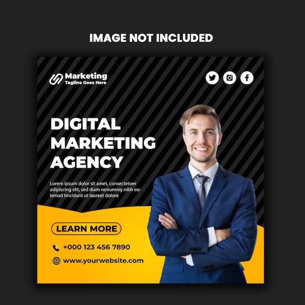 Digital marketing and corporate business agency instagram banner or social media post template.