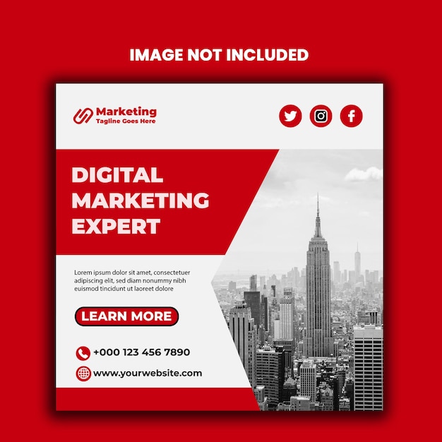 Digital marketing and corporate business agency instagram banner or social media post template.