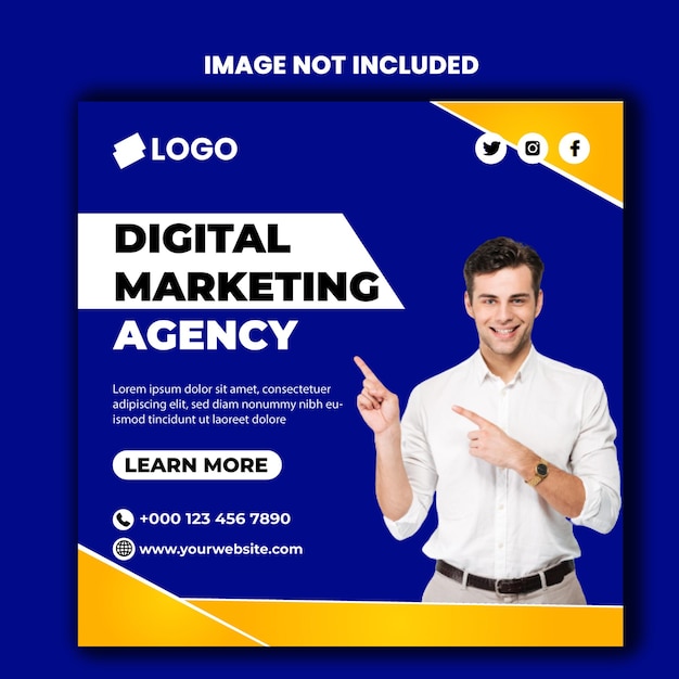 Digital marketing and corporate business agency instagram banner or social media post template.