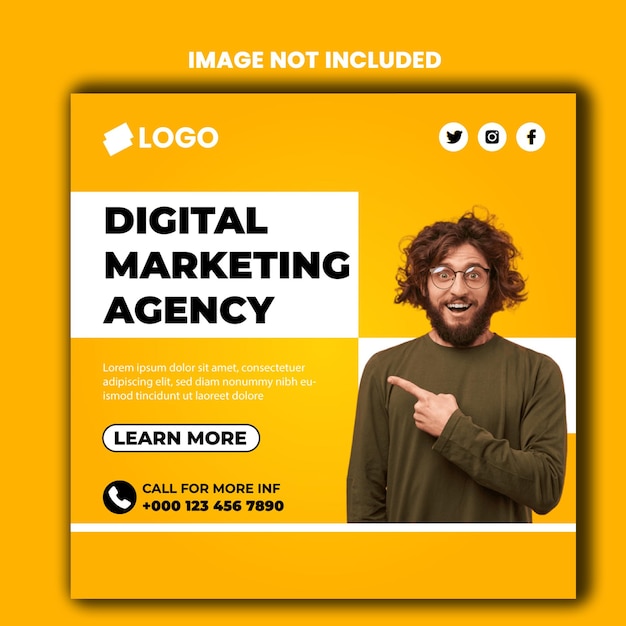 Digital marketing and corporate business agency instagram banner or social media post template.