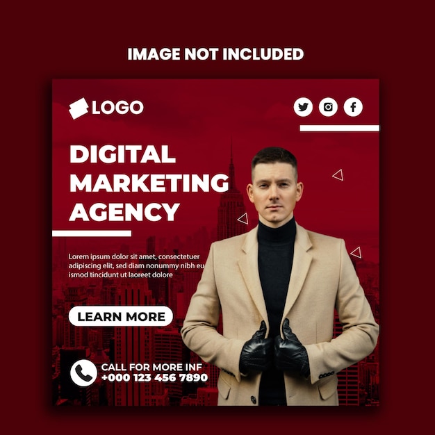 Digital marketing and corporate business agency instagram banner or social media post template.