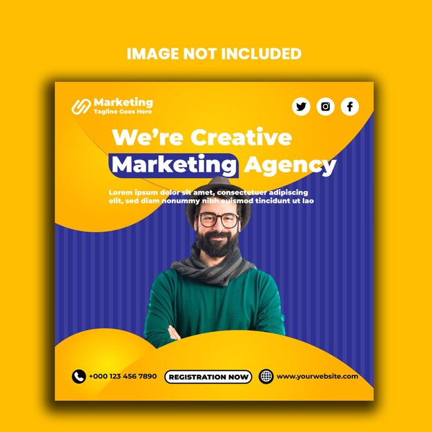 Digital marketing and corporate business agency instagram banner or social media post template.