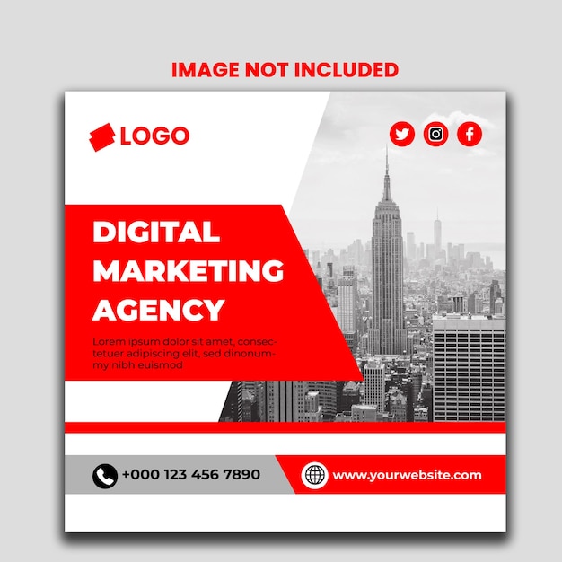 Digital marketing and corporate business agency instagram banner or social media post template.