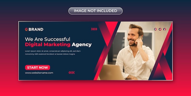 Digital marketing and corporate business facebook cover and web banner template