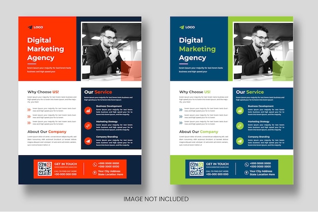 Цифровой маркетинг корпоративный бизнес флаер дизайн шаблона