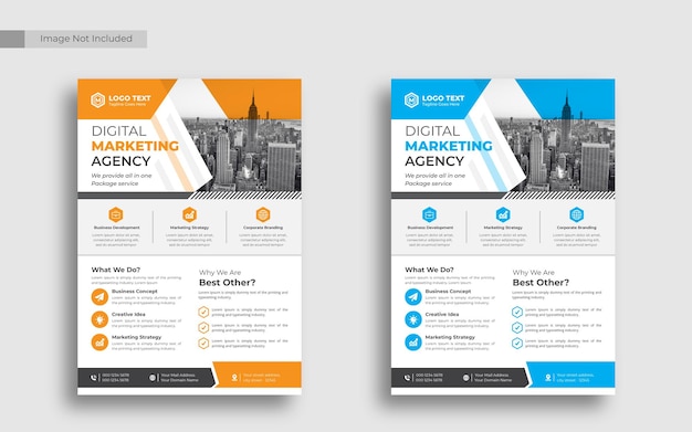 Vector digital marketing and corporate business flyer design template