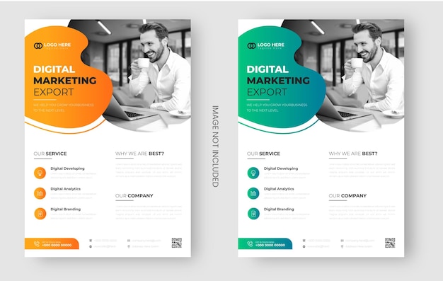 Digital marketing corporate business flyer design template