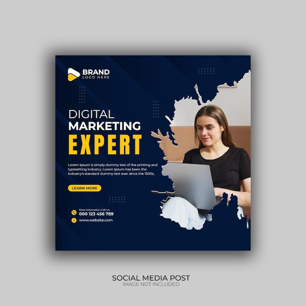 Digital marketing and corporate business marketing webinar social media post template