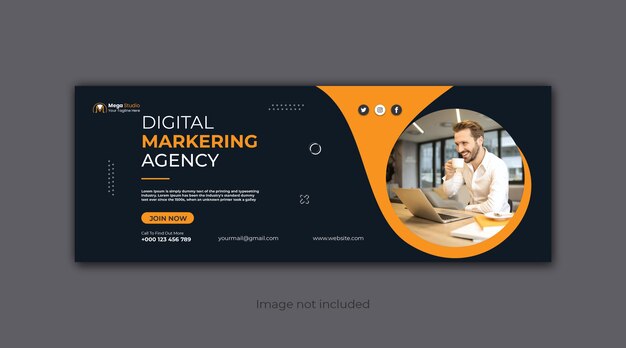 Digital marketing corporate business social media facebook cover template