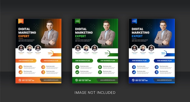 Digital marketing corporate and conference flyer template design