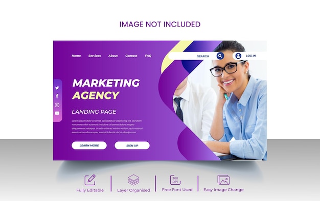 Modello di pagina di destinazione per marketing digitale e aziendale