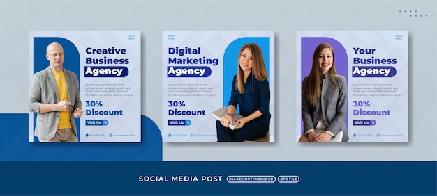 digital marketing and corporate modern social media post template collection