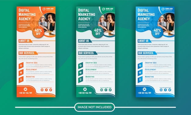 Modello di banner roll up aziendale di marketing digitale