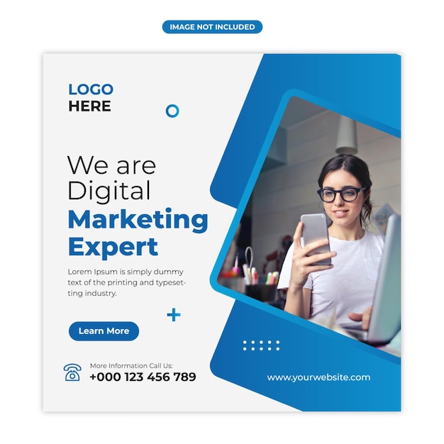 Vector digital marketing corporate social media and agency banner or instagram post template