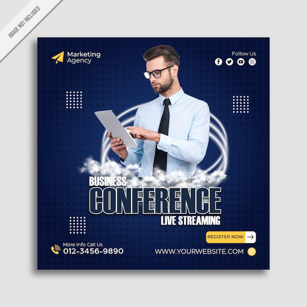 Vector digital marketing corporate social media and agency banner or instagram post template