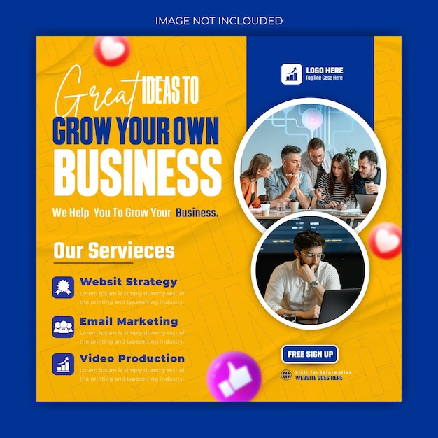 Digital marketing corporate social media banner or Instagram post template