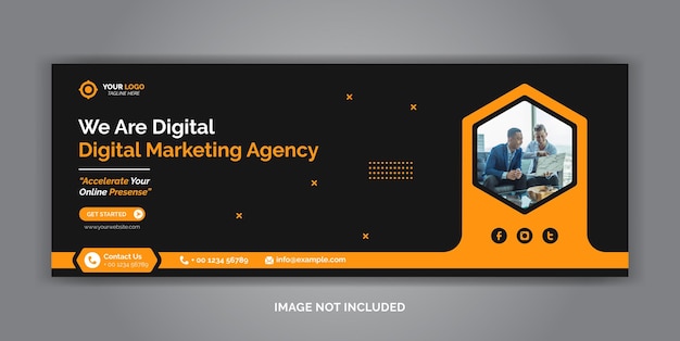 디지털 마케팅 기업 소셜 미디어 페이스 북 표지 템플릿