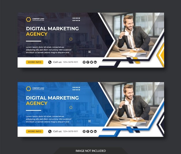 Digital marketing corporate social media facebook cover template