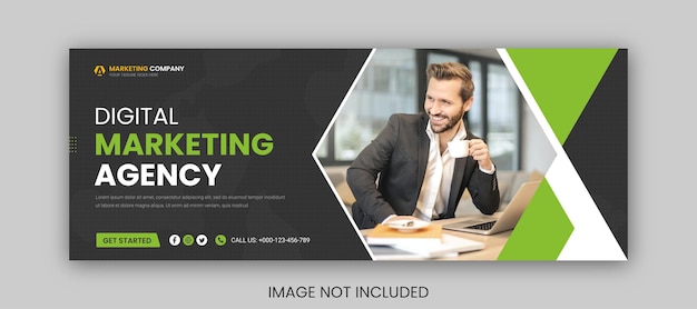 Vector digital marketing corporate social media facebook cover template