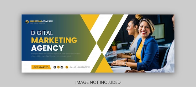 Digital marketing corporate social media facebook cover template