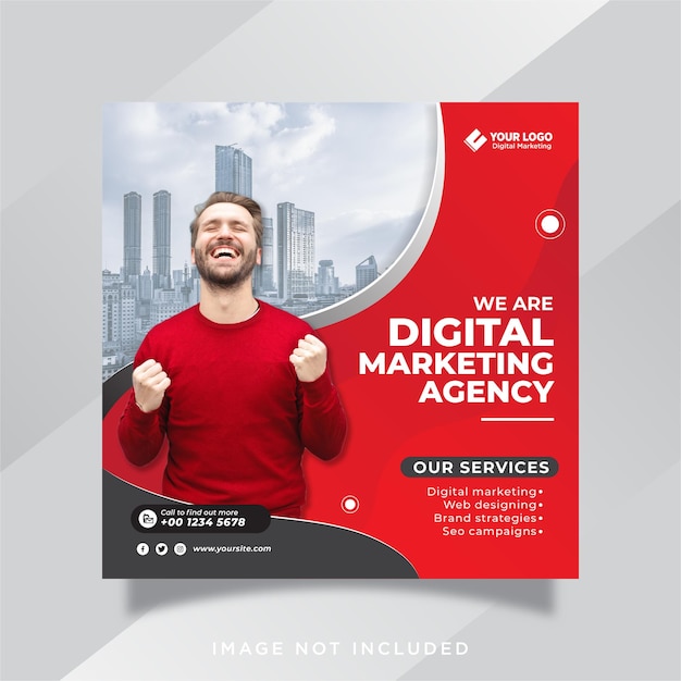 Digital marketing corporate social media and instagram post template