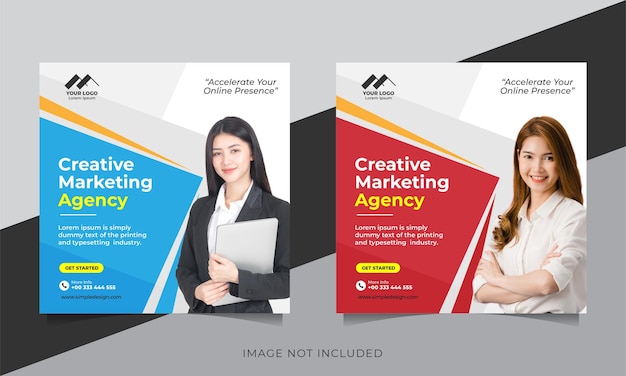 Vector digital marketing corporate social media and instagram post template