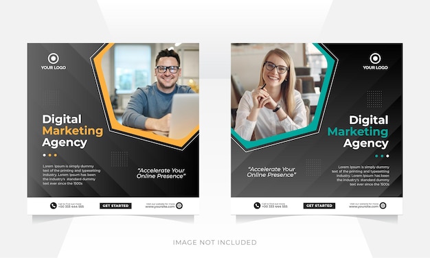 Digital marketing corporate social media and instagram post template