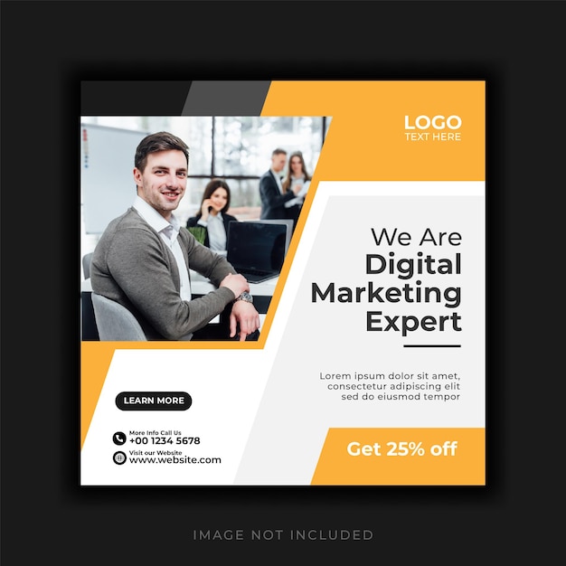 Digital marketing corporate social media and instagram post template