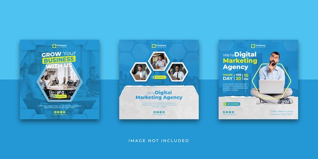 Digital marketing corporate social media and instagram post template