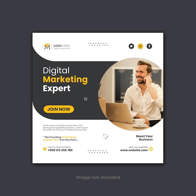 Digital marketing corporate social media instagram post and web banner