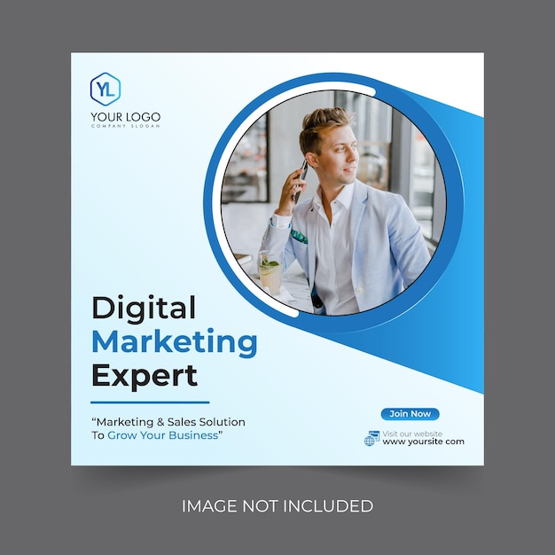 Digital marketing corporate social media post, live webinar and Instagram post template