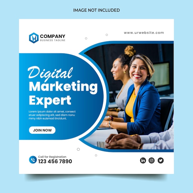 Vector digital marketing and corporate social media post template