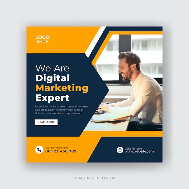 Digital marketing and corporate social media post template